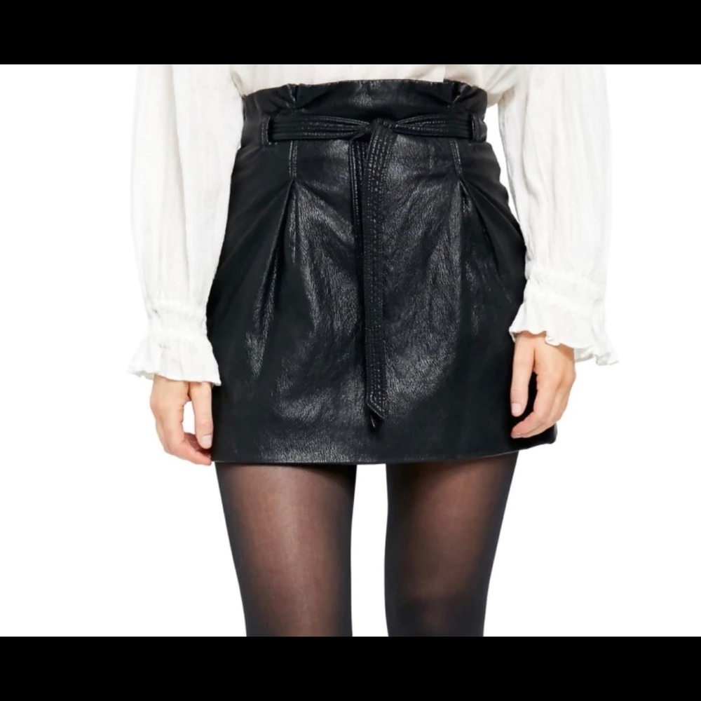 Free People leather mini skirt